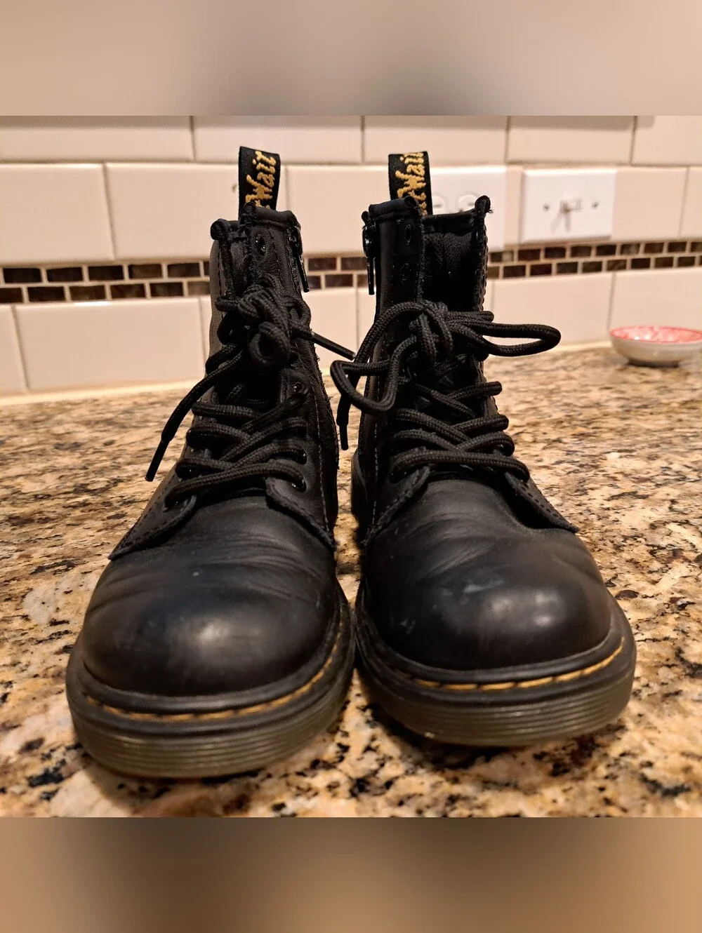 Dr. Martens Black Leather Lace-Up Combat Boots